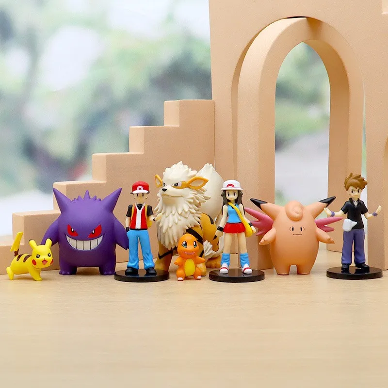 8pcs in setaction figure toys Pvc plastic vinyl The Rockets Turtle Charizard toy Bulbasaur figure pocket