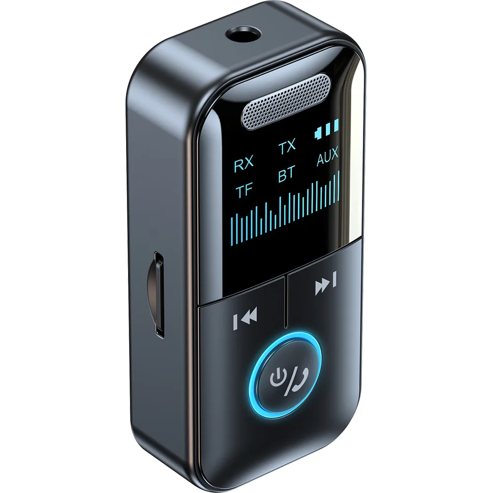 Bluetooth приемник передатчик стерео аудио 3,5 мм AUX беспроводной адаптер со светодиодным дисплеем экран Поддержка TF карты аудио адаптер MP3