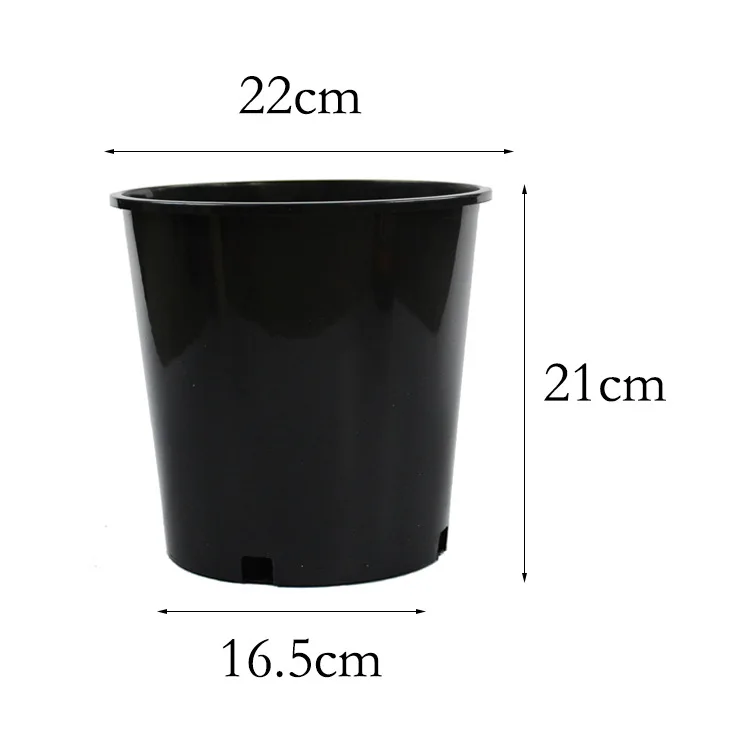  Sunrise Flower Pot Factory PP Wholesale Round Garden Durable Black 2 Gallon Plastic