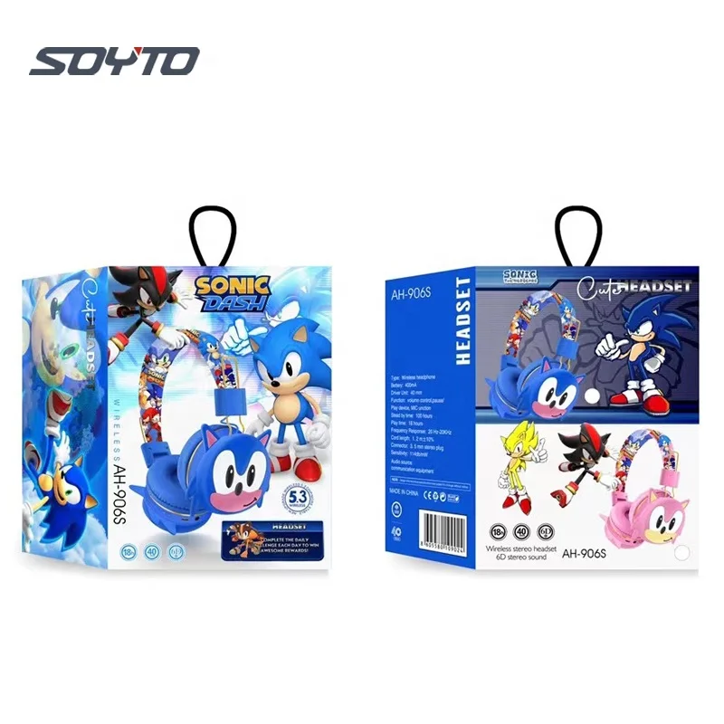 Shuoyin audifonos Super Sonic the hedgehog 2 Game Mario bros bro wireless headset kids headphone headphones Toys figure for Kids