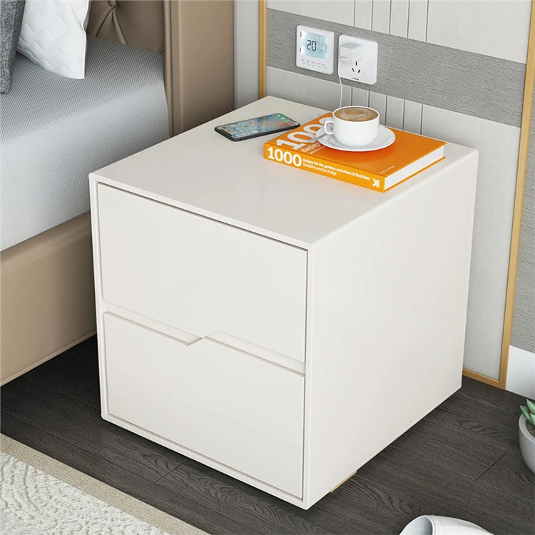 Haohe OEM Mdf Panel Furniture Simple Modern Bedside Storage Cabinet Mini Storage Chest with Drawer for Bed Side