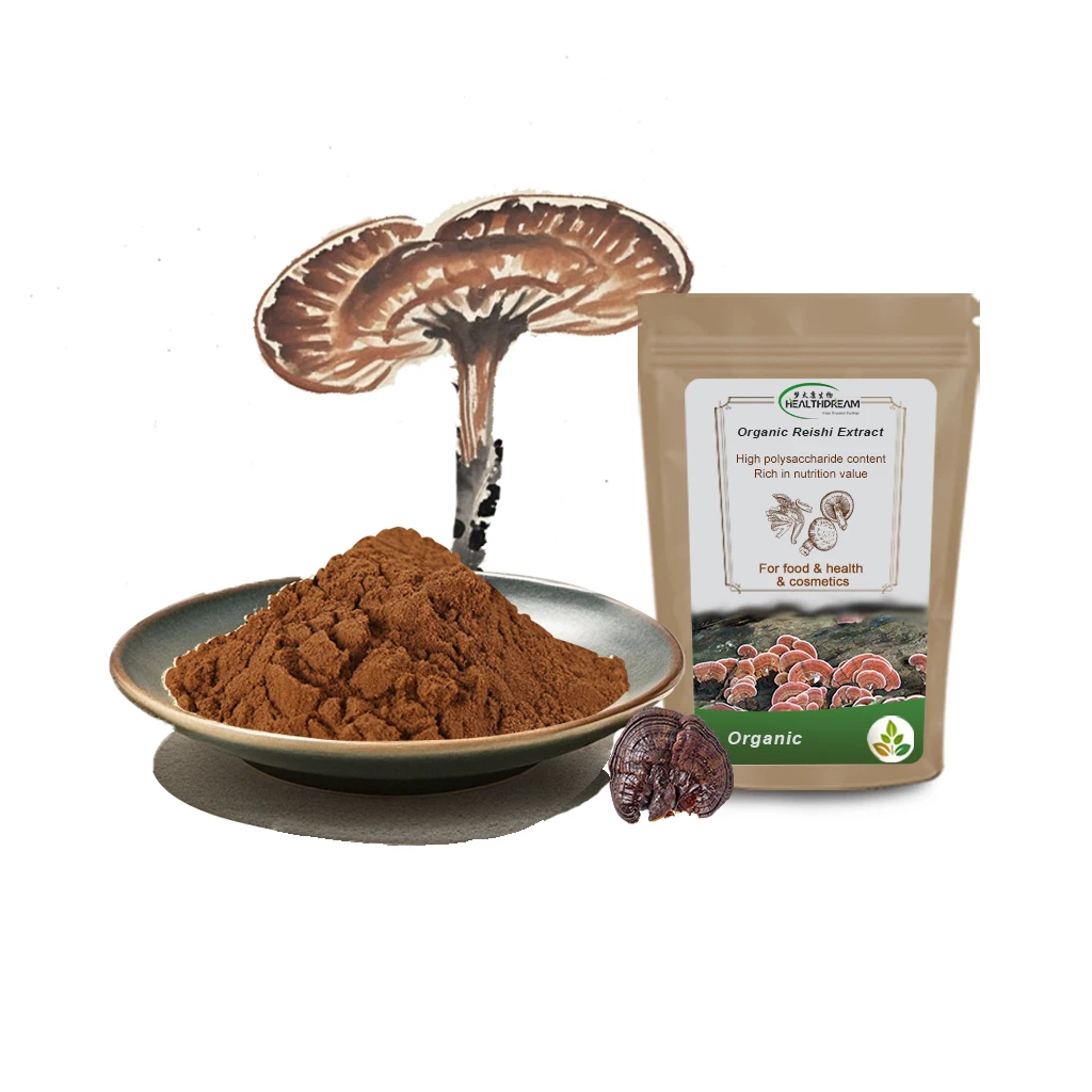 Hot Sell Organic Reishi Mushroom Extract Powder Ganoderma Lucidum Powder for Health Supplement