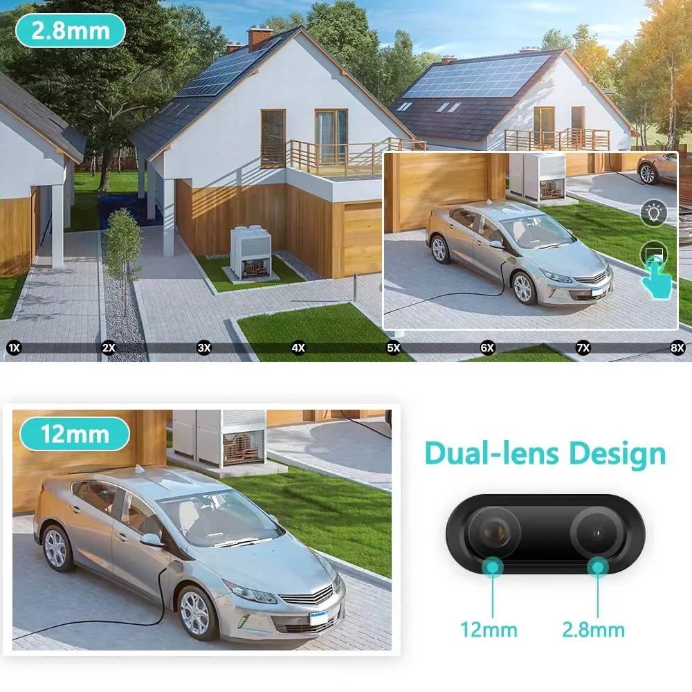 Human Tracking 8X Hybrid Zoom 4K WiFi Outdoor Ptz Camera Dual Lens iCSee 8MP Waterproof Wireless Security Network CCTV IP Camera