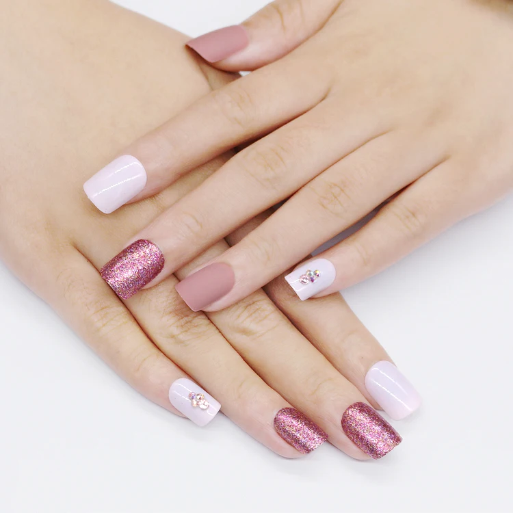 
Wholesale 24pcs Abs Rhinestone full cover false nails Private Label Press On Nails 