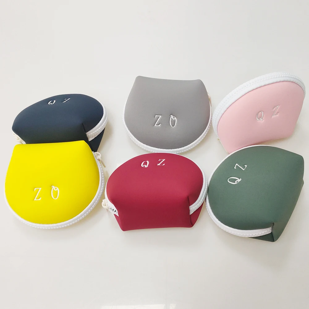 Custom design small wallet Neoprene zipper coin purse keychain coin purse execution Coin purse Neoprene cosmetic bag