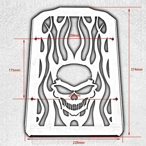 Motorcycle SKULLFIRE Radiator Cover Guard Grill Grille Shrouds Cooler Protector Compatible with Kawasaki Vulcan 400 Vulcan 800