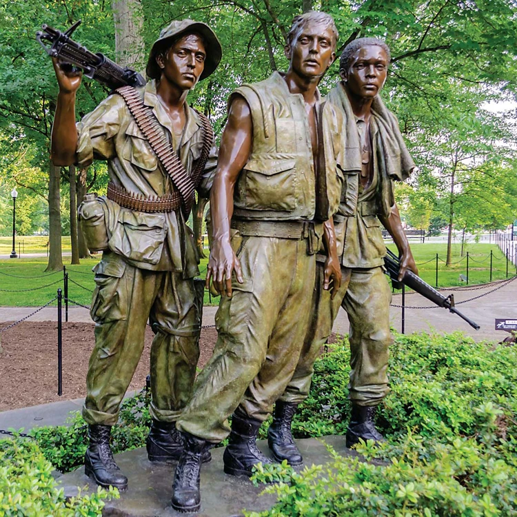 Chinese factory Vietnam War Memorial Three Servicemen bronze statue