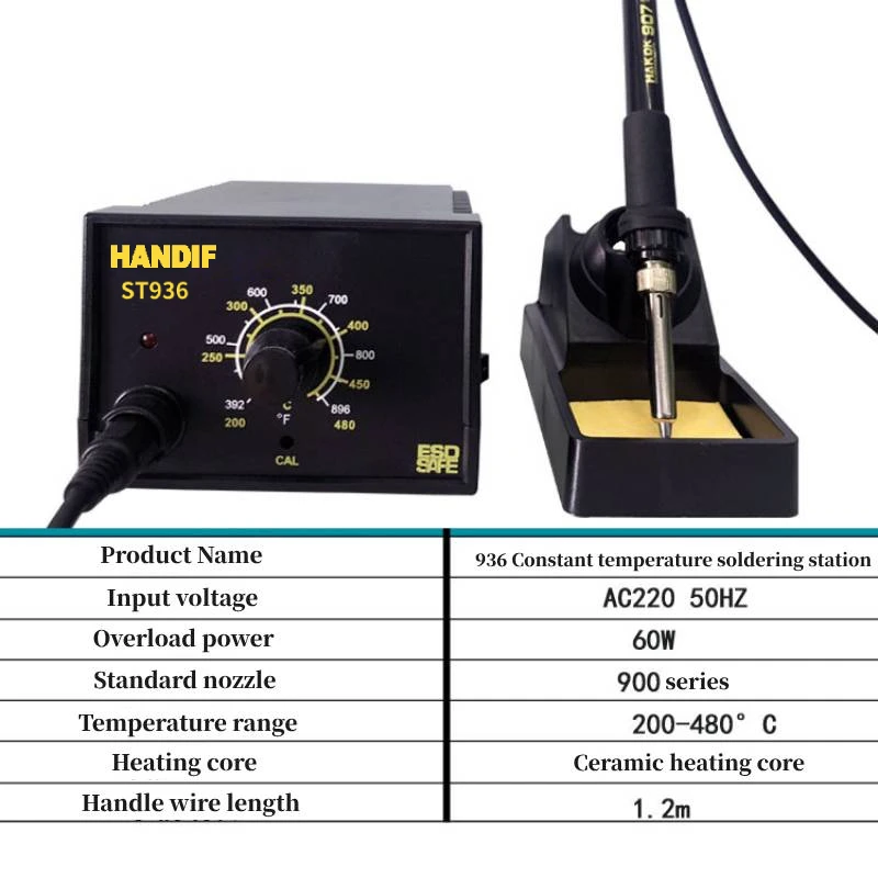 Factory Hot Sale for Good Quality Handif ST936 Soldering Station 60W Lead Free High Precision soldering Iron with ESD 907 Handle
