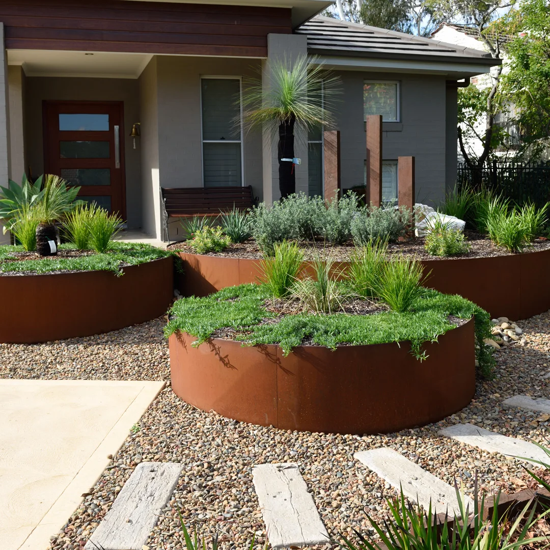 Outdoor Raised Garden Corten Steel Large Planters Ring Planter