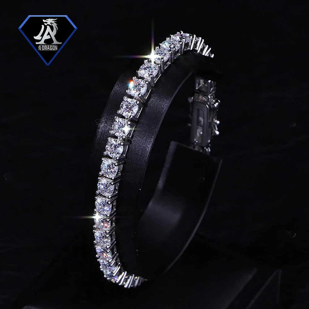 Luxurious 3mm Moissanite Tennis Chain Bracelet: Dazzling VVS Moissanite with Brilliant Sparkle