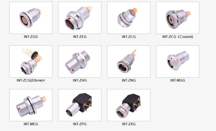 0B circular plug back panel mounting fixed receptacle 2 pole metal push pull circular medical connector female male connectors