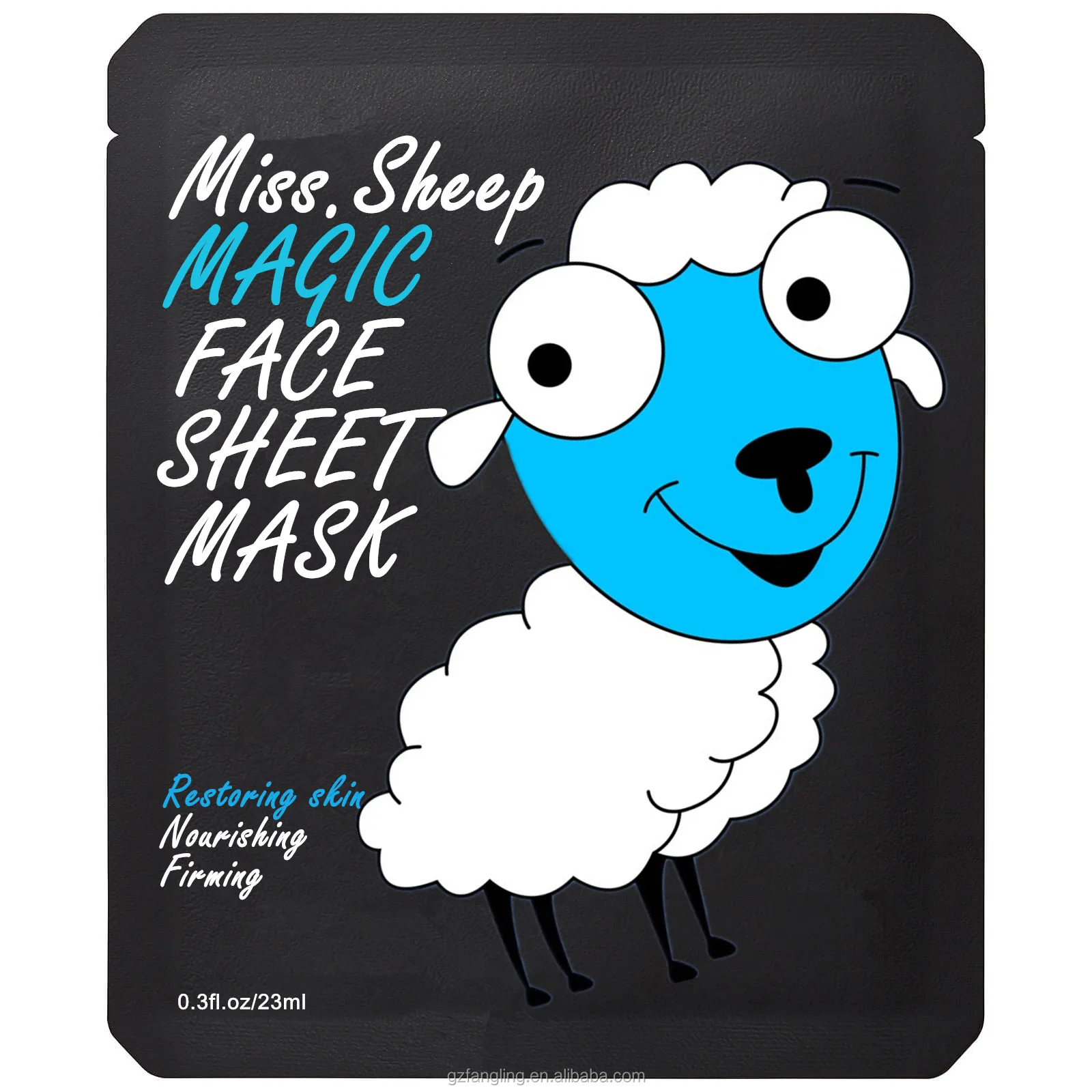 Alpaca Animal Facial Sheet Mask Character face sheet mask Infused With CBD Aloe Vera,TeaTree,Avocado,Vitamin,Honey