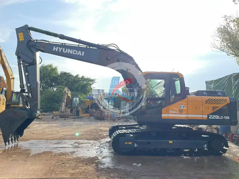 Hyundai 220 used excavator secondhand excavadora backhoe  22 ton in stock crawler digger hydraulic machine low price cheap