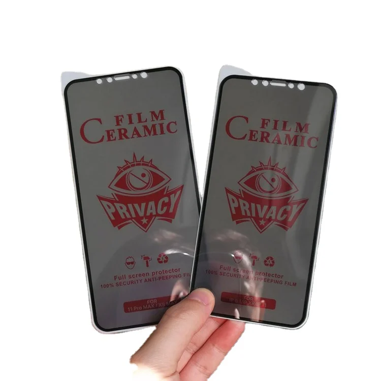 New Privacy Screen Protector Flim For iPhone 1/12 Pro XS Max XR Anti Spy Peeping Screen Protector Soft Ceramic Film For Samsung