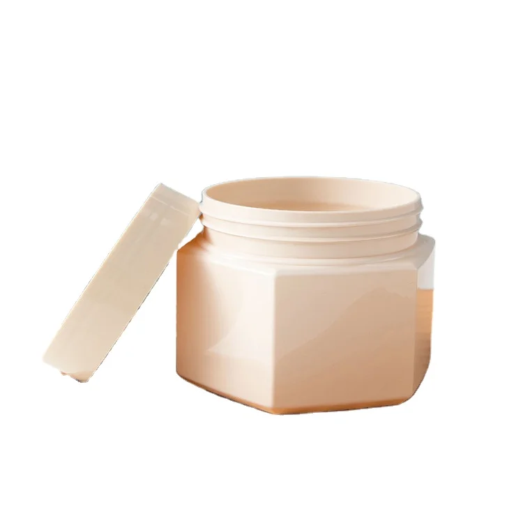 500ML 1000ML Plastic Cream Bottle Sealed Hair membrane Jar PET Hexagonal Food Jar membrane Bottle