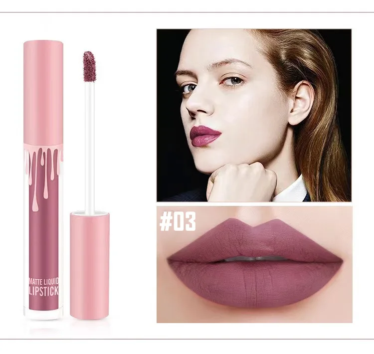 OEM NO MOQ matte lipgloss custom your logo lip gloss matte long lasting waterproof liquid lipstick matte private label