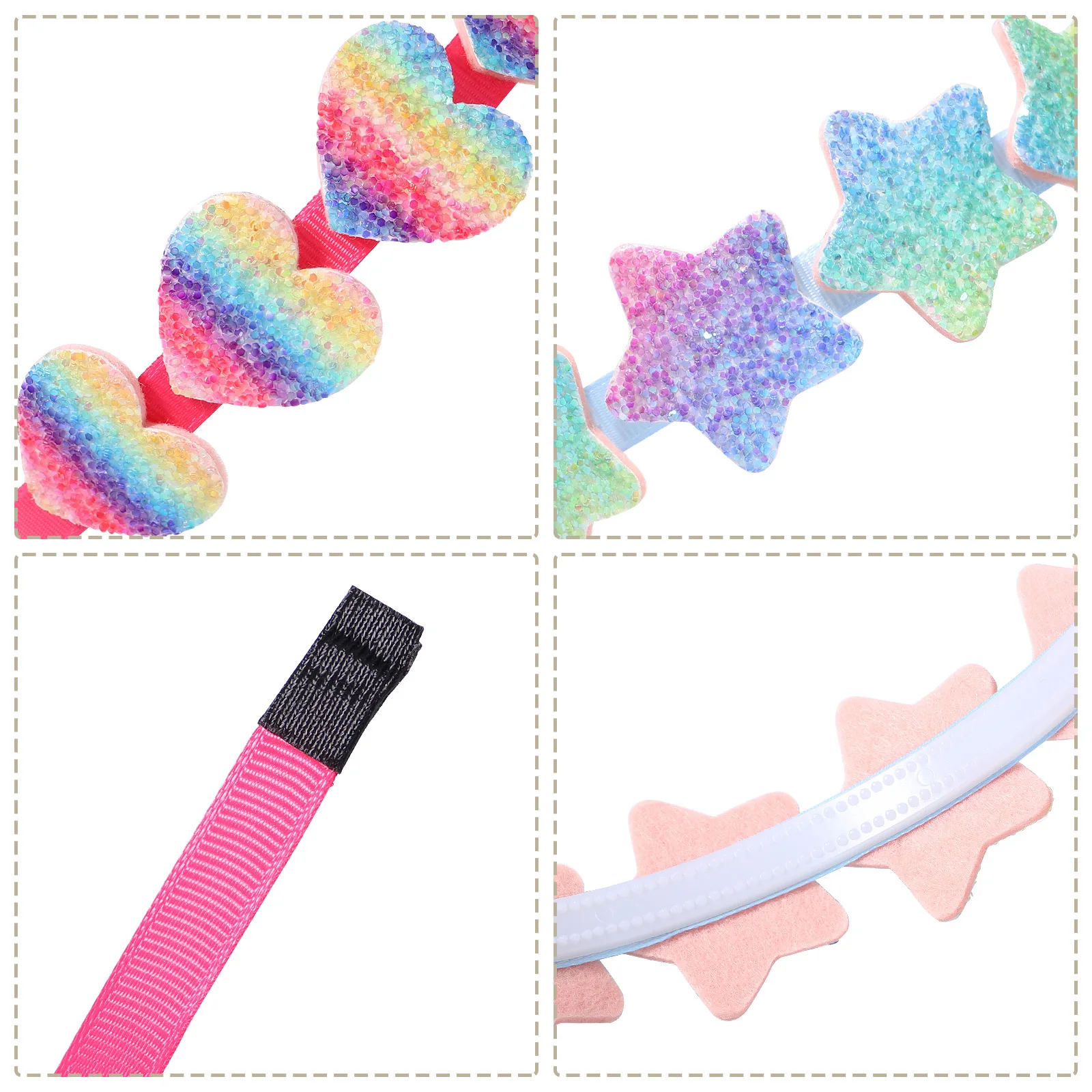 SongMay Kid hair accessories glitter star headbands new design sequined candy heart headband