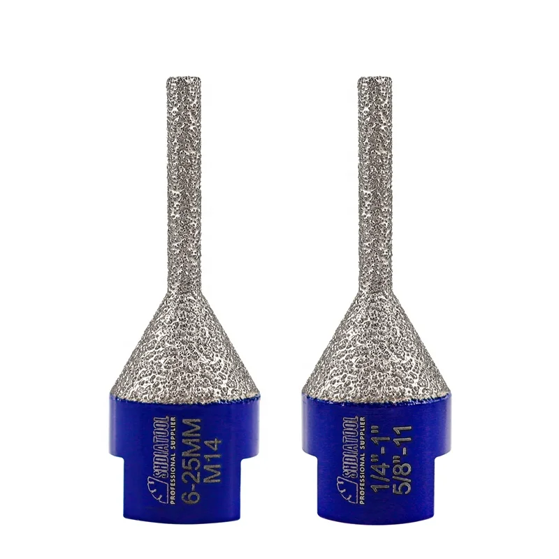 Dia 6/10/20mm Vacuum Brazed Diamond Chamfering Bit For Bevel Ease Chamfers Round Bevel Existing Holes in Granite Marble Tile