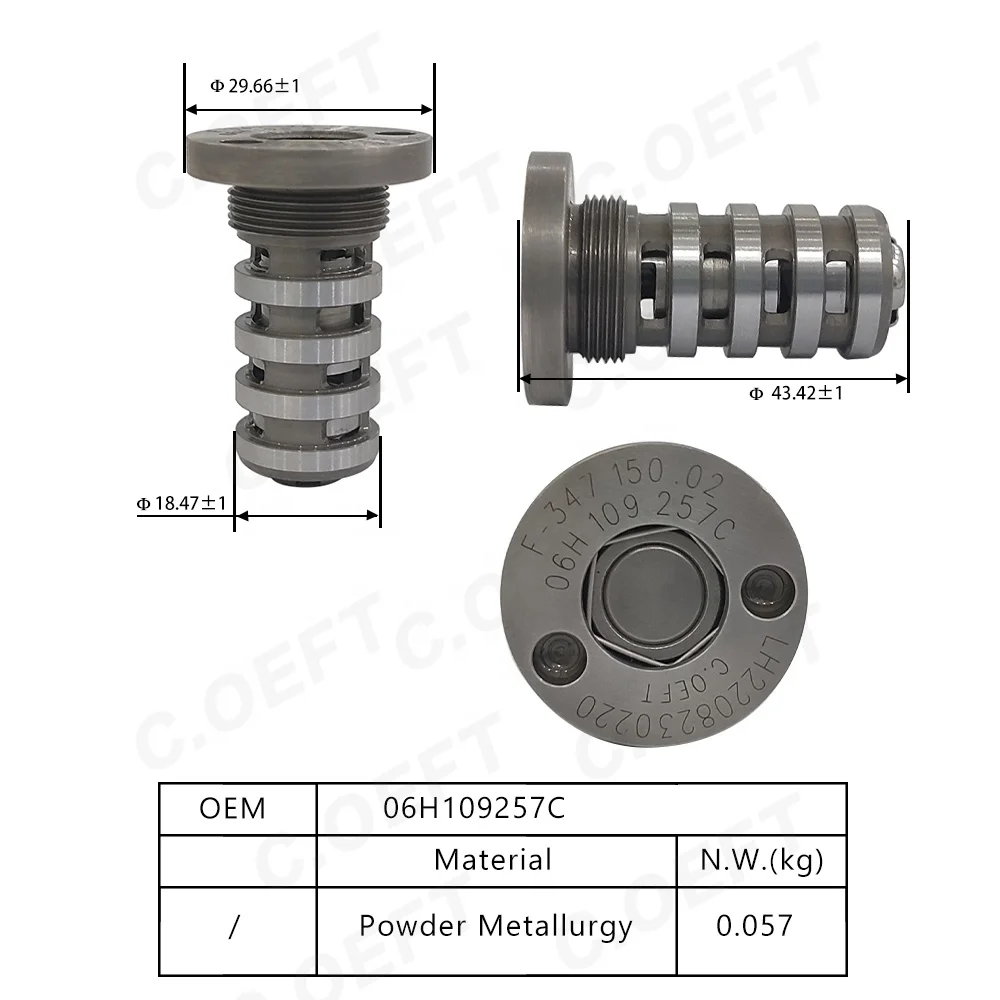 06H109257C Variable Timing Control Valve Solenoid For Audi A4 A5 A6 Q5