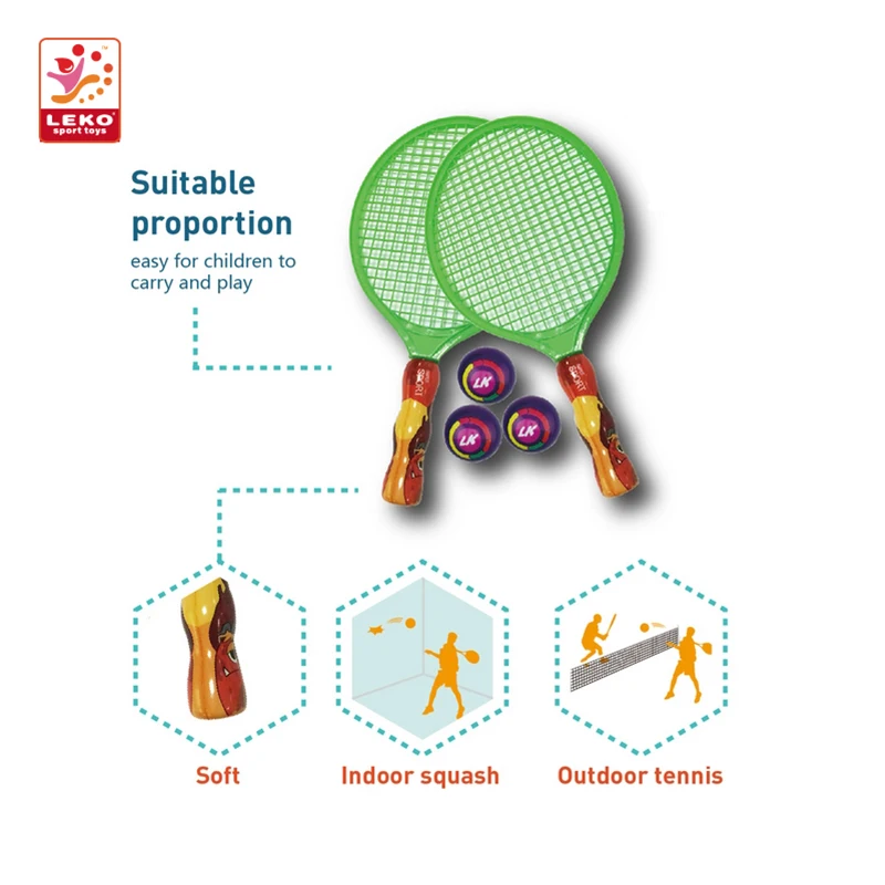 Hot selling colorful tennis racket pu ball tennis racquet