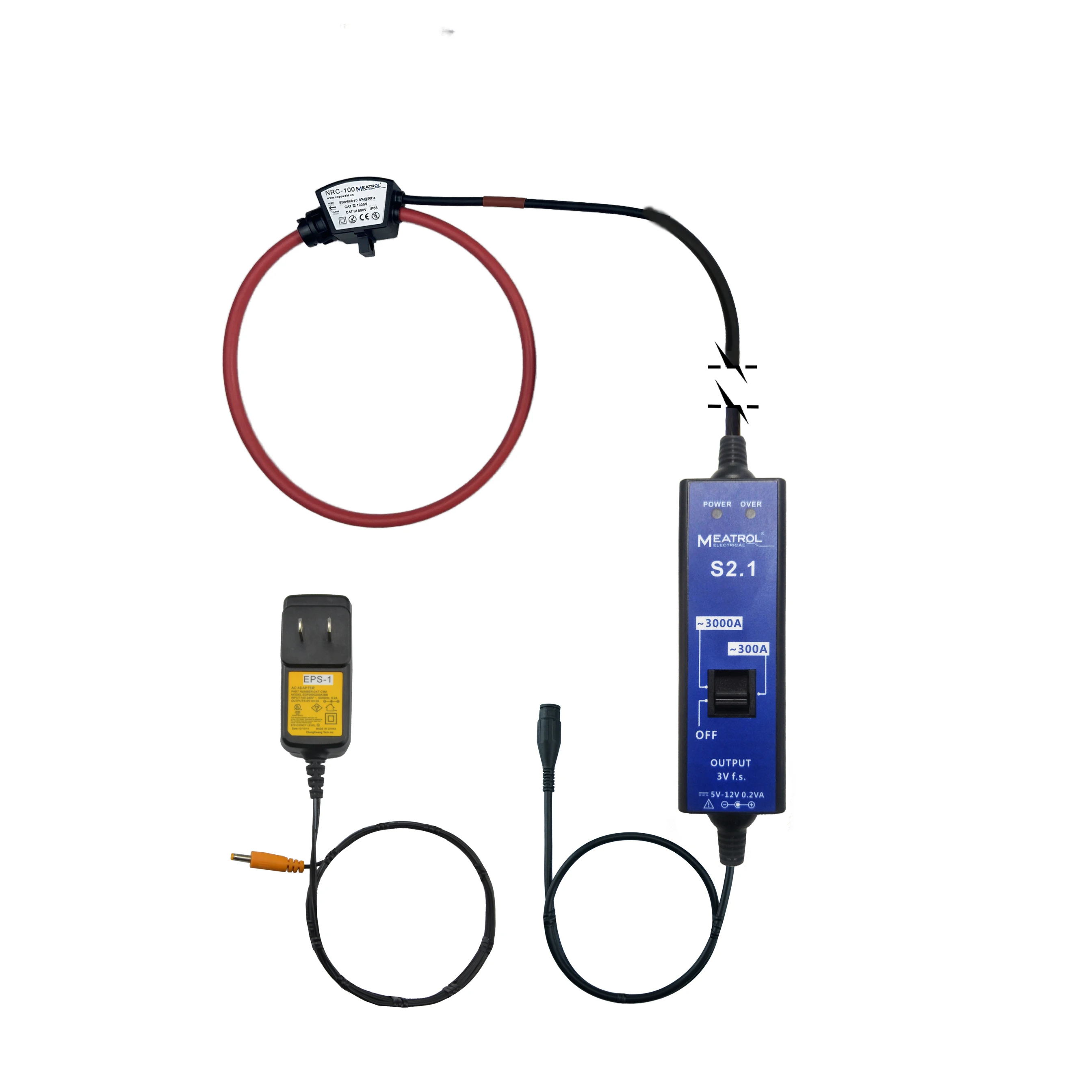 MEATROL S2.1 Handheld Rogowski Coil Integrator - Single Phase, Dual Current,Mini Enclosure for Accurate Power Analyzer