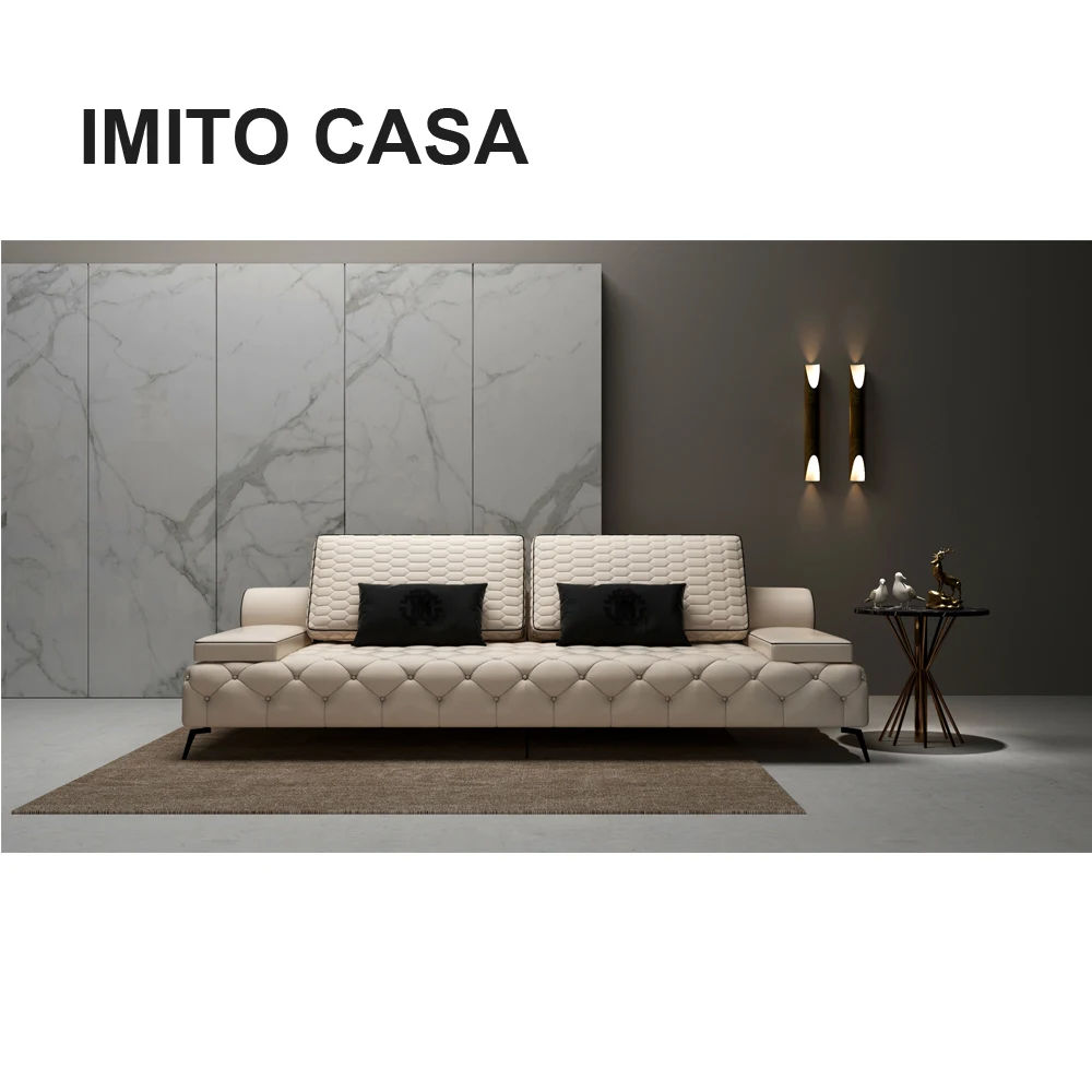 IMITO CASA Italian Luxury Furniture Living Room Comfortable Sofa Bed Modern Button Tufted Sofa Couch Chesterfield Recliner Sofa