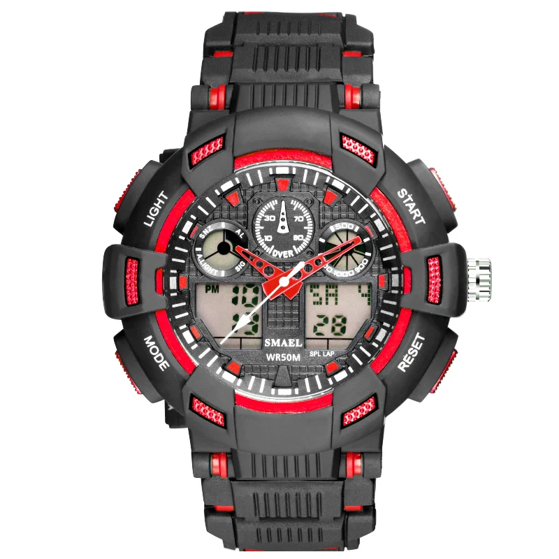 SMAEL 1366 automatic relogio big dial casual leisure sports digital lights men wrist hand watch for boys teenagers wholesale