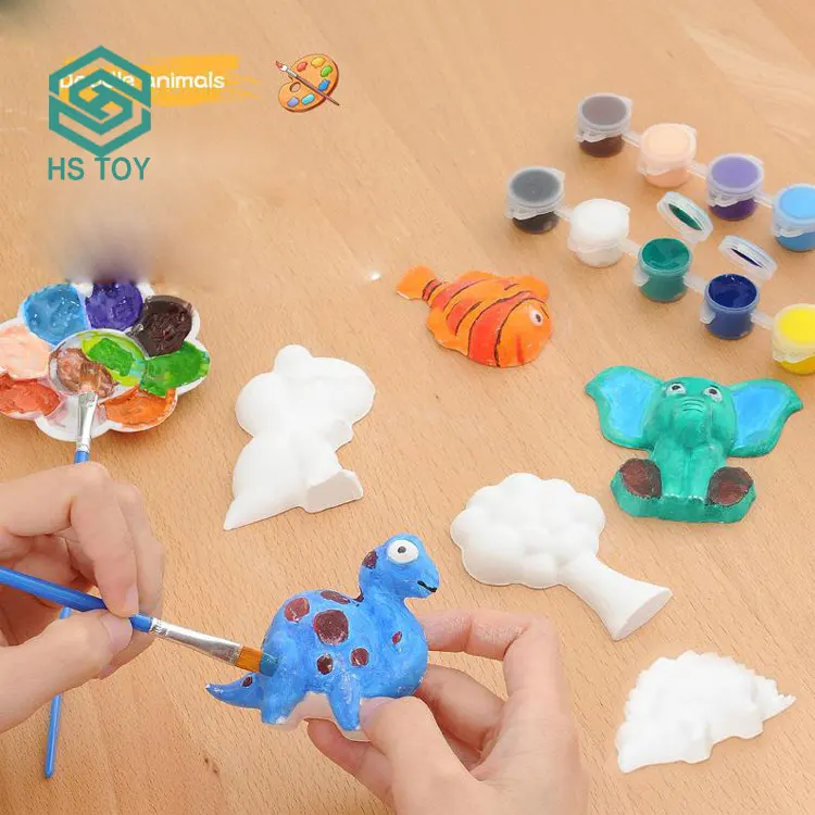 HS Mould Kit Arts And Crafts Sculpture Dinosaur Kid 3D Other Education Toys Gypsum Diy Painting Board Paint