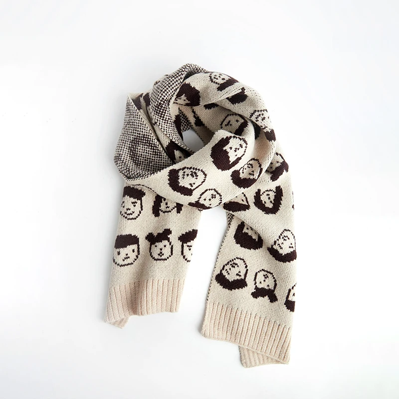 Custom Scarf Mens jacquard Printing Logo Cotton Polyester Luxury Cashmere Knit Wool Scarfs For Women