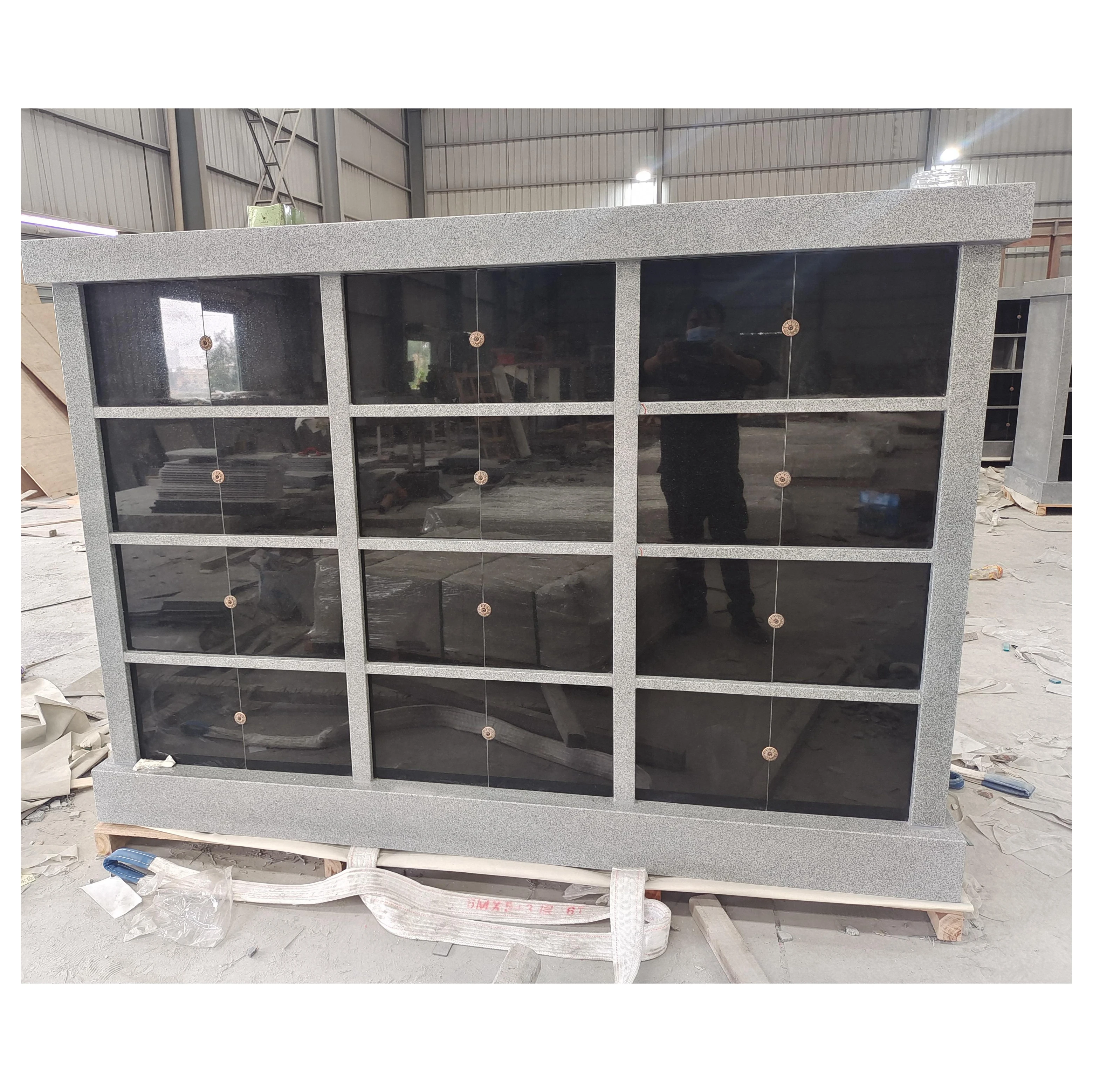 Europe Style American Style 100% Natural Grey Granite Stone Mausoleum Columbarium 48 Holes Granite Columbariums Niche