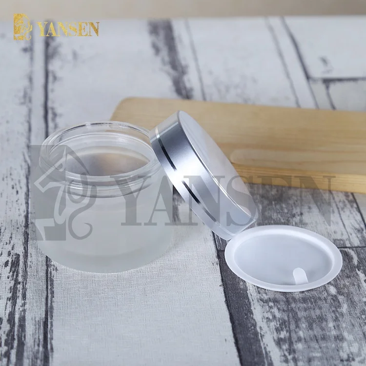 wholesale 5g 10g 15g 20g 50g 100g luxury cosmetic glass jar frosted cosmetic packaging jar