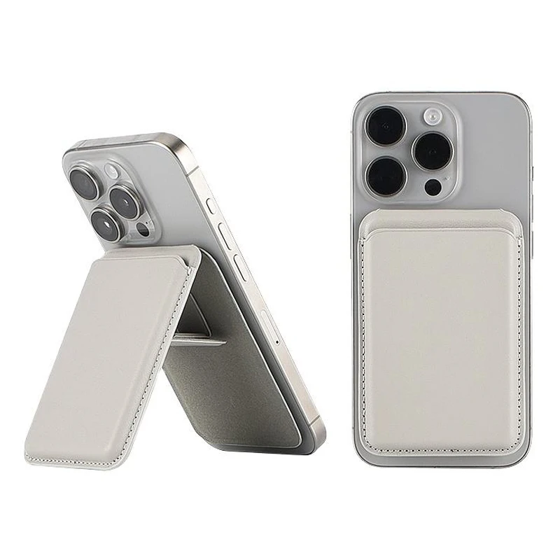 Factory Hot Sale Front Pocket Magnetic Leather Credit Card Holder Wallet RFID Blocking Magnet Phone Stand Holder Wallet