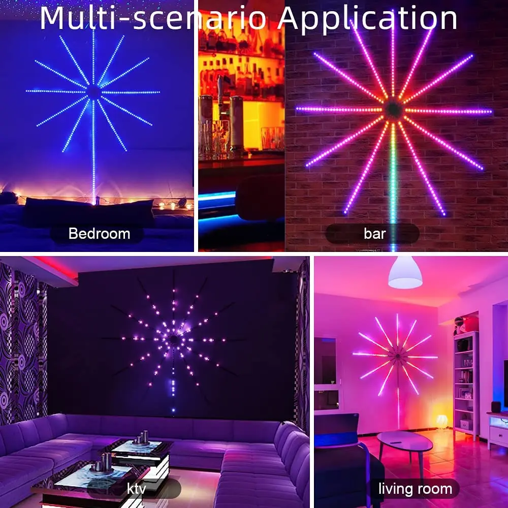 Remote&Sound Control Firework LED Strip Light decoration Music Sync Sound Running Explosion lamp for Bar Party Atmosphere