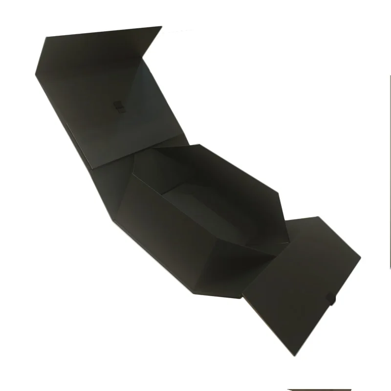 Eco friendly Logo designer Cardboard Packaging Magnetic Closure custom Black shoe Foldable magnetic Paper Gift Box with logo
