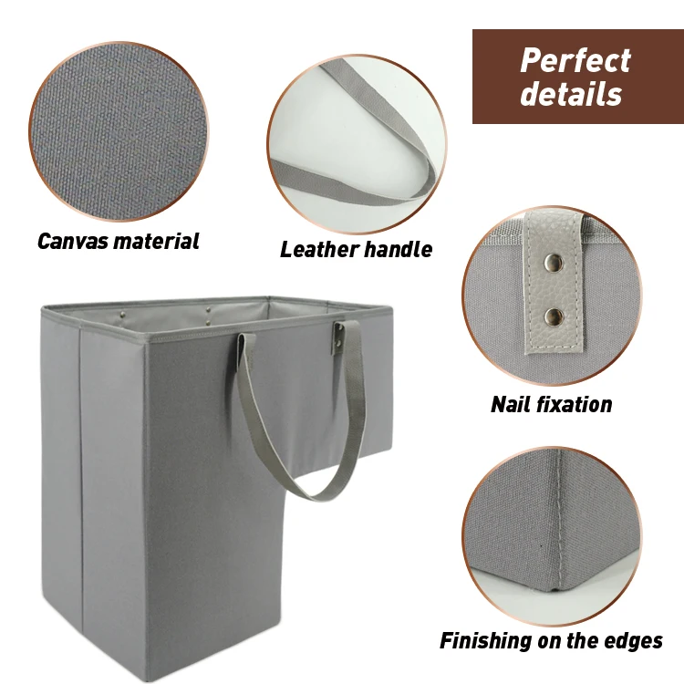 Foldable and Strong Stair Basket with Leather Handles Stair Baskets for Carpeted and Wooden Stairs