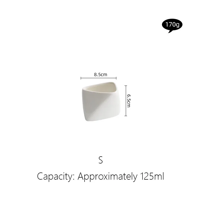 INS Creative Restaurant Tableware-Three-dimensional Folded Corner Ceramic Bowl Potato Chips Fruit Soup Soy Sauce Gravy Boats