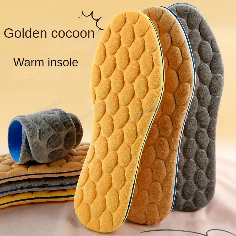 2024 Winter Warm Cotton Insole for Shoes Plush Snow Boots Shoe Sole Thermal Insert Sports Running