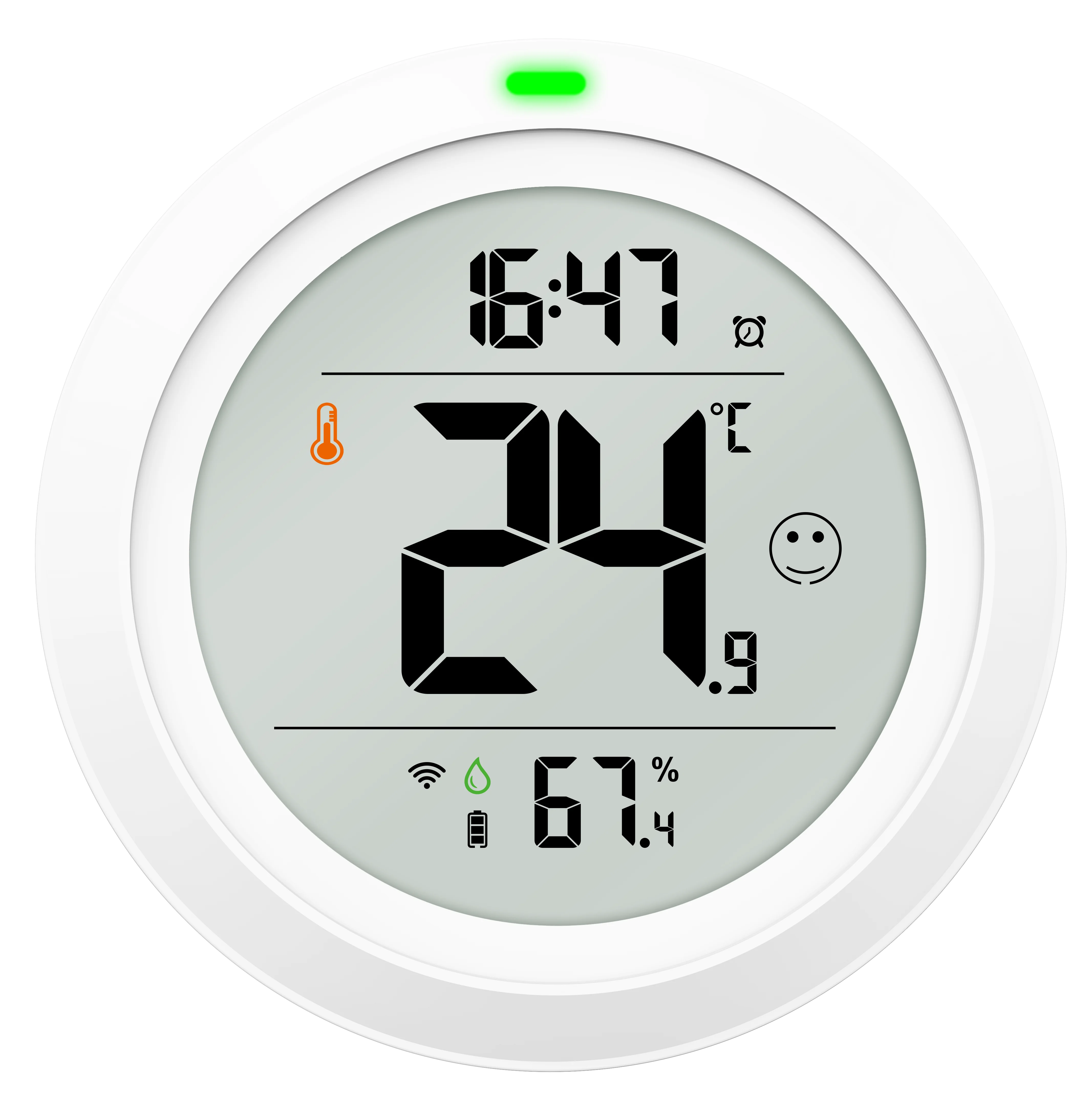 PT19DW Digital Thermometer High Sensitive Dark White SMART Temp- humidity monition for home