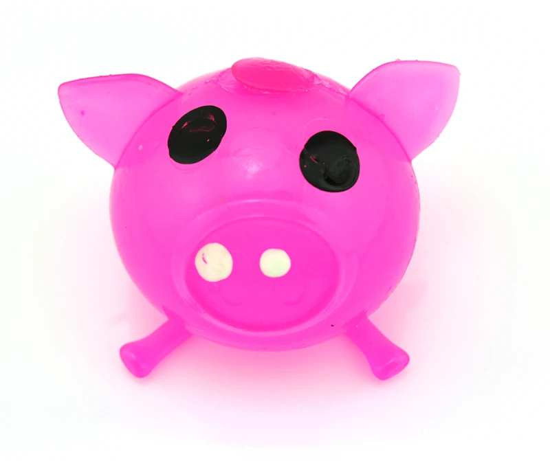 Hot Selling High Quality Funny Environmental-Friendly Colorful TPR Sticky Pig Head Venting Ball Toys