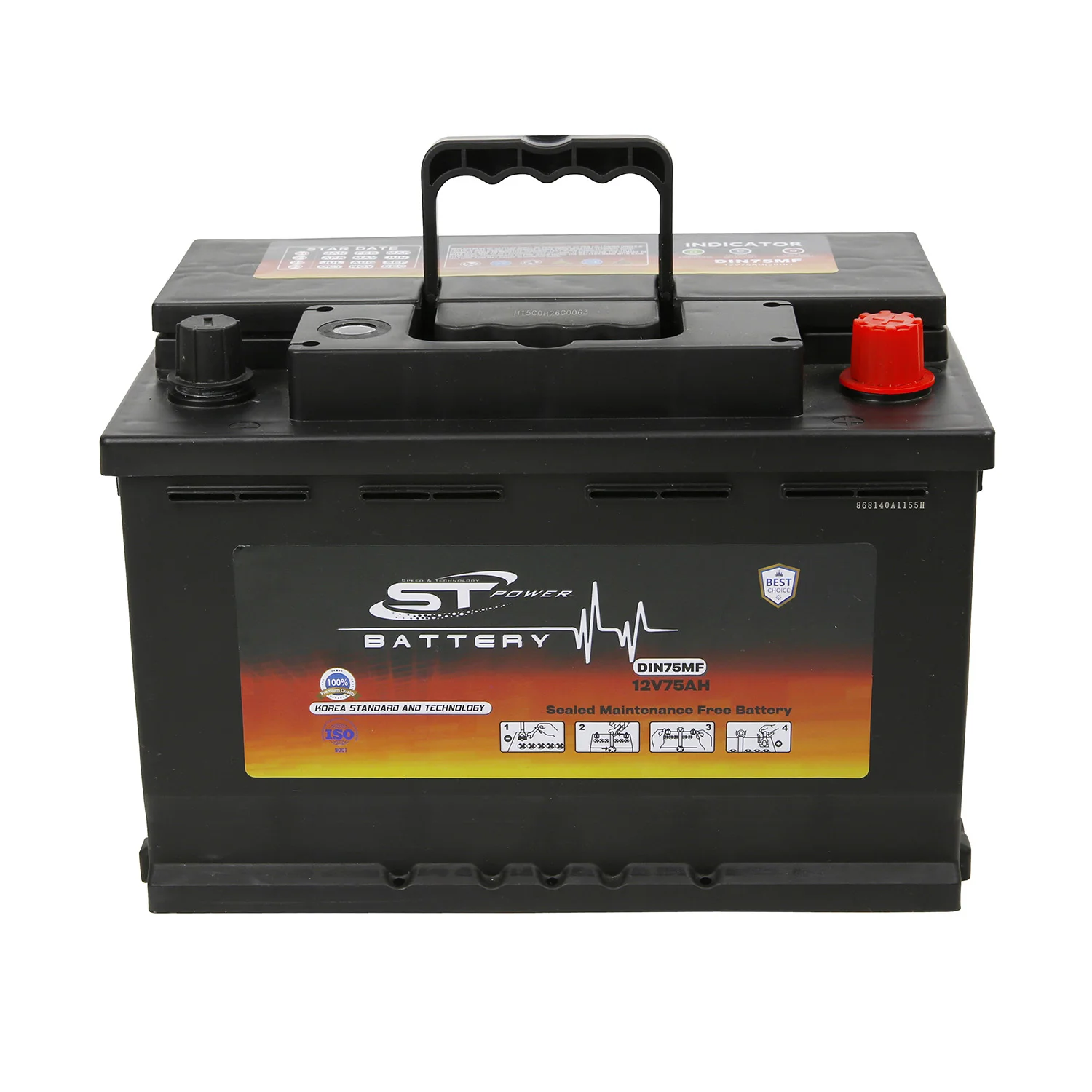 DIN75 12V 75Ah Maintenance Free Car Starting Battery