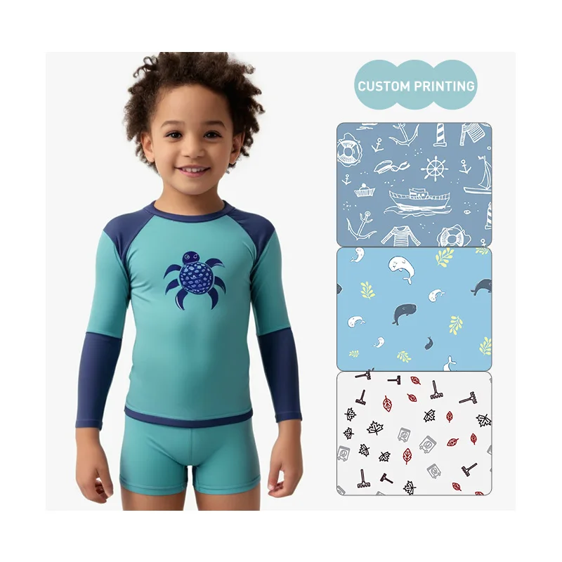FIELD BALANCE Custom Long Sleeve Racing Swimsuit Swimwear Beachwear Kids Bathing Suits For Boy