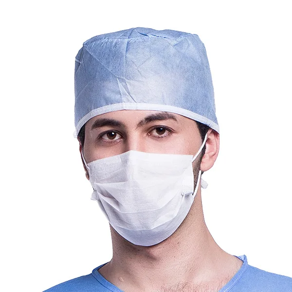 Medical Non-woven PP Disposable Hair Bouffant  Cap Doctor Surgical Cap For Hospital Clinic