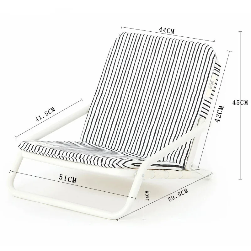 Striped Canvas Beach Chaise Aluminum Alloy Back With Folding Portable Outdoor Lightweight Beach Chair