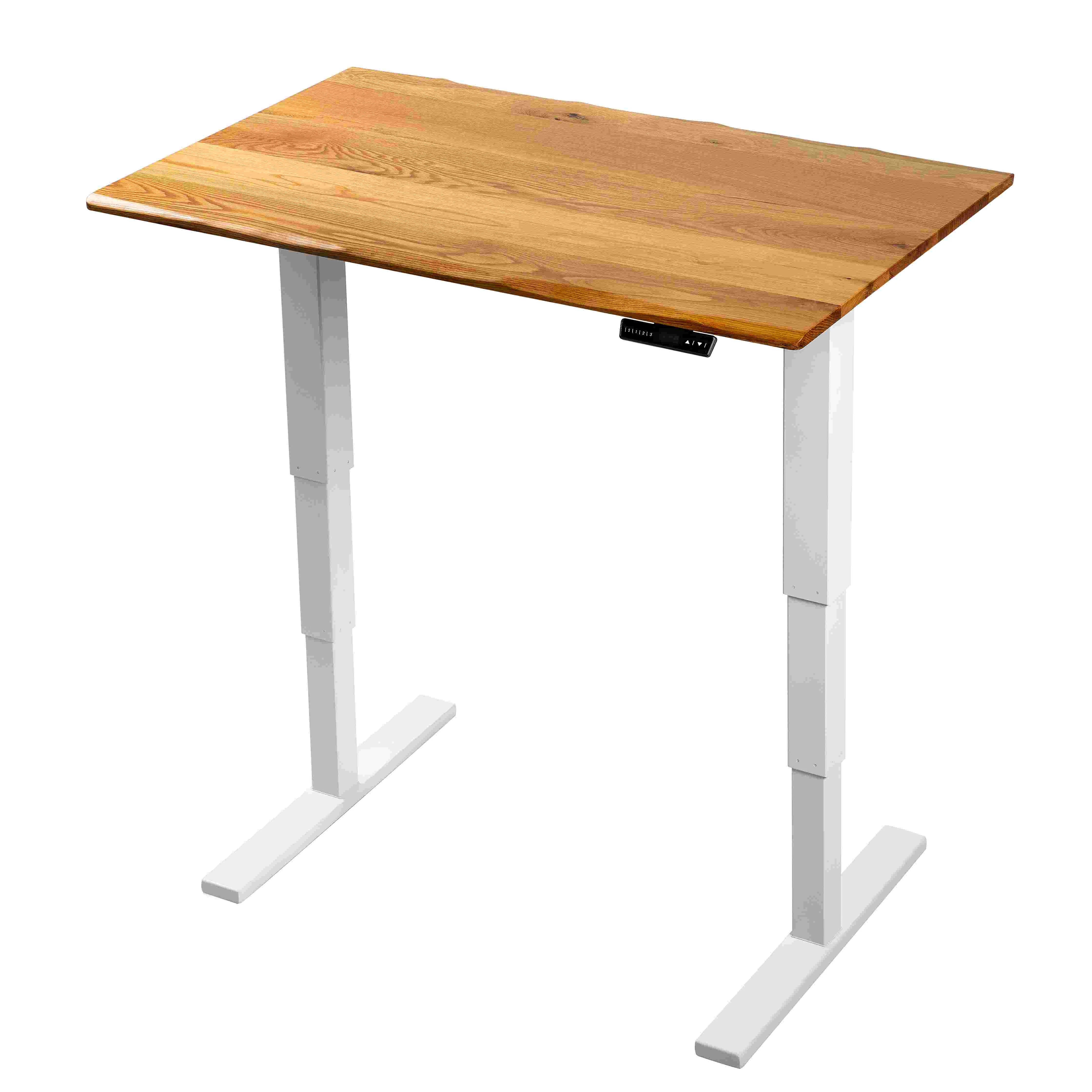 office furniture black white dual motor electric height adjustable glass top standing desk