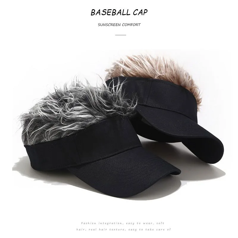 Latest Customized Adult Creative Wig Fashion Baseball Caps Hip Hop Sunshade Golf Hat With Adjustable Straps Hair Extensions