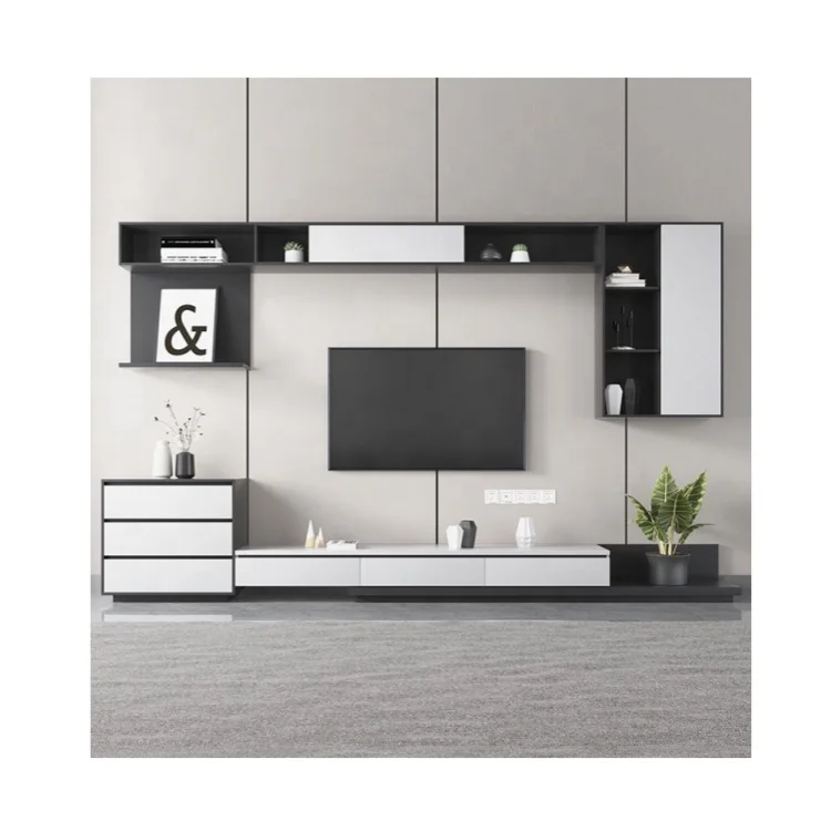 Custom Luxury Wood  Living Room Set Home Furniture Center Table  TV Stands Cabinets and Coffee Table Set