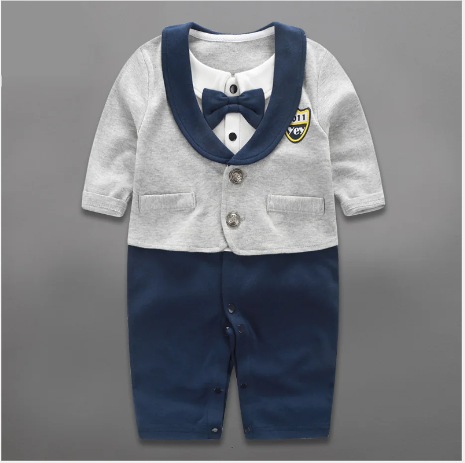 
Baby Boy Suit Tuxedo Outfits Set Toddler Gentlemen Rompers Formal Wear Jumpsuit Onesie 