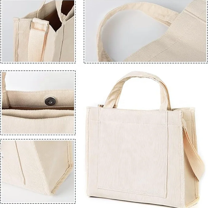 Customized Logo Blank Heavy Duty 16oz Thick Fabric Big Capacity Eco Friendly Cotton Canvas Tote Bag For Woman