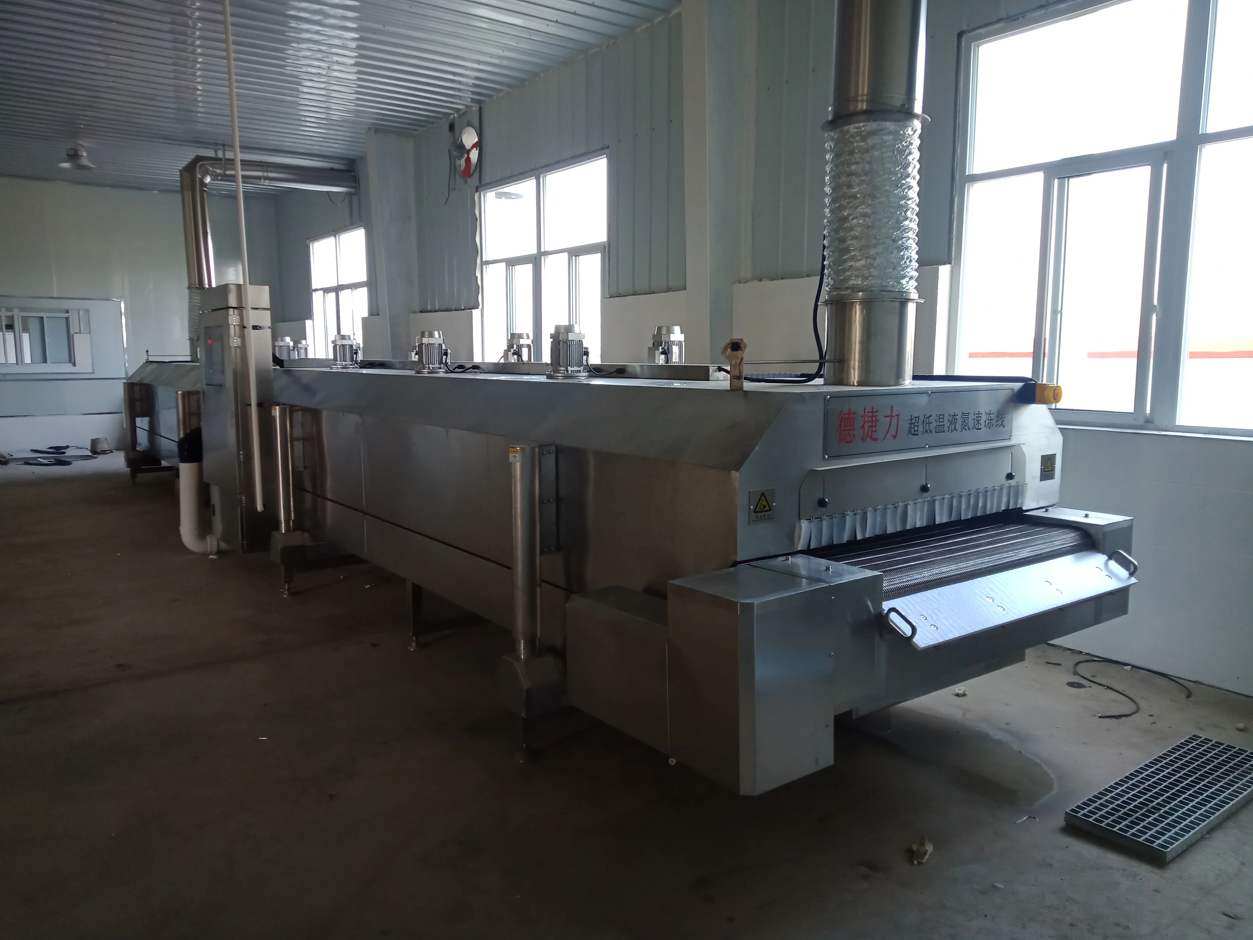 DJL china made individual quick freezing liquid nitrogen tunnel freezer for fish head