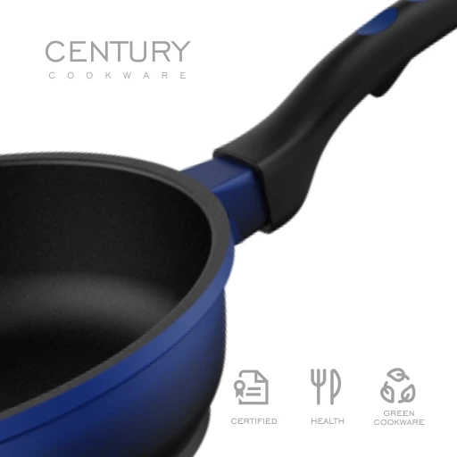 CENTURY 28 cm Klein Blue Aluminum Cookware High Aesthetic Value Induction-Friendly Frying Pan for Cooking